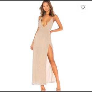 Revolve Champagne Maxi Formal Dress